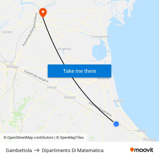 Gambettola to Dipartimento Di Matematica map