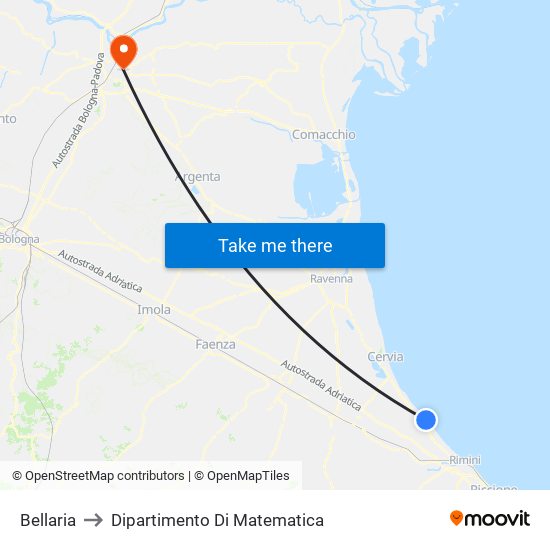 Bellaria to Dipartimento Di Matematica map