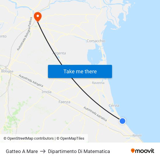 Gatteo A Mare to Dipartimento Di Matematica map