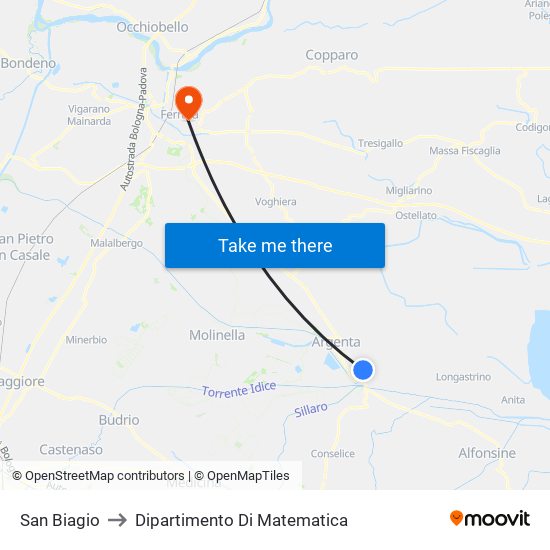 San Biagio to Dipartimento Di Matematica map