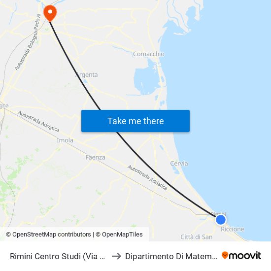 Rimini Centro Studi (Via Fada) to Dipartimento Di Matematica map