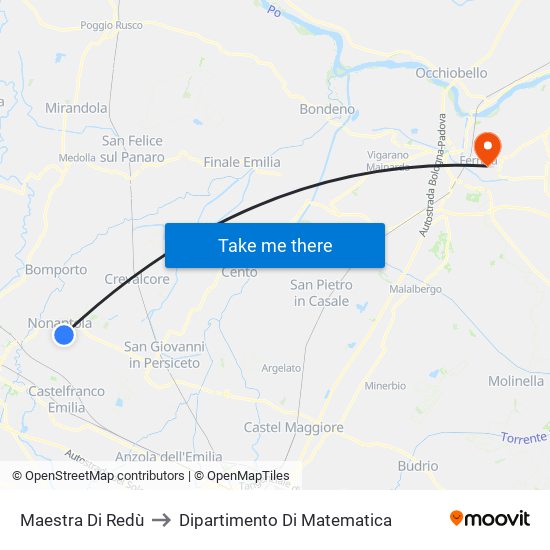 Maestra Di Redù to Dipartimento Di Matematica map