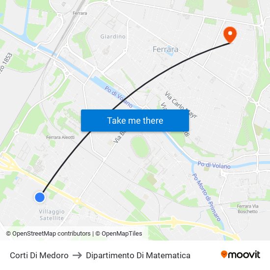 Corti Di Medoro to Dipartimento Di Matematica map