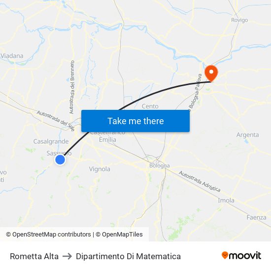 Rometta Alta to Dipartimento Di Matematica map