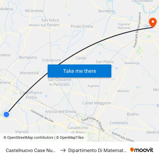 Castelnuovo Case Nuove to Dipartimento Di Matematica map