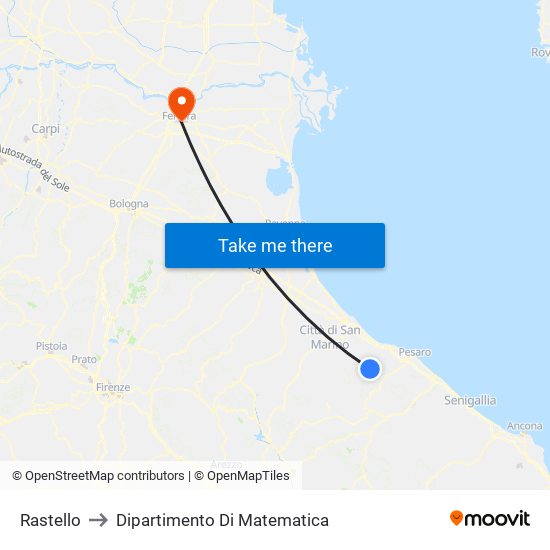 Rastello to Dipartimento Di Matematica map