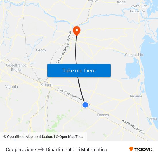 Cooperazione to Dipartimento Di Matematica map