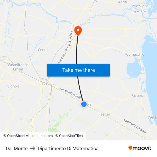 Dal Monte to Dipartimento Di Matematica map