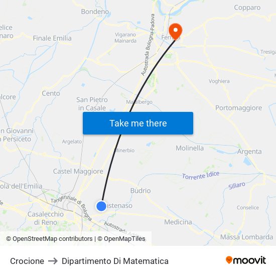 Crocione to Dipartimento Di Matematica map