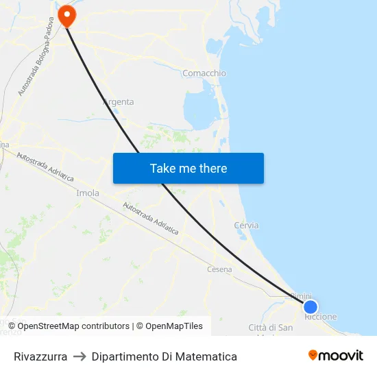 Rivazzurra to Mathematics Department map