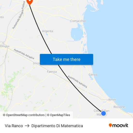 Via Ranco to Dipartimento Di Matematica map