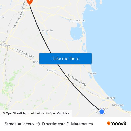 Strada Auloceto to Dipartimento Di Matematica map