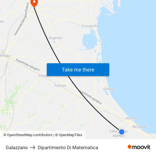 Galazzano to Dipartimento Di Matematica map