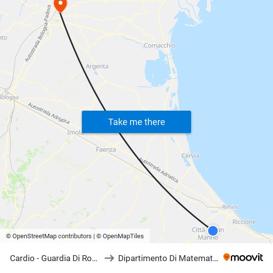 Cardio - Guardia Di Rocca to Dipartimento Di Matematica map