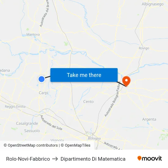 Rolo-Novi-Fabbrico to Mathematics Department map