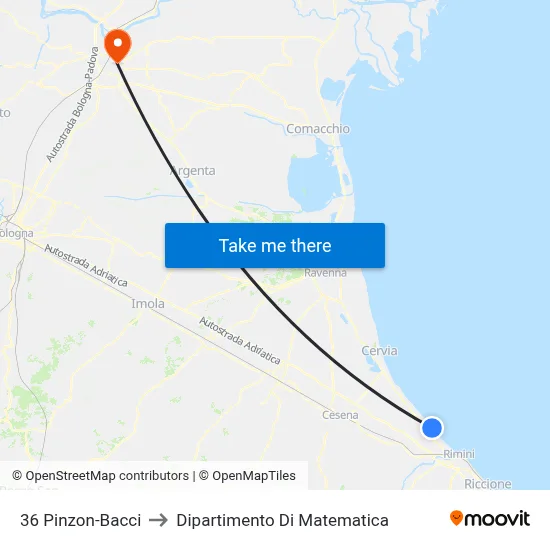 36 Pinzon-Bacci to Mathematics Department map