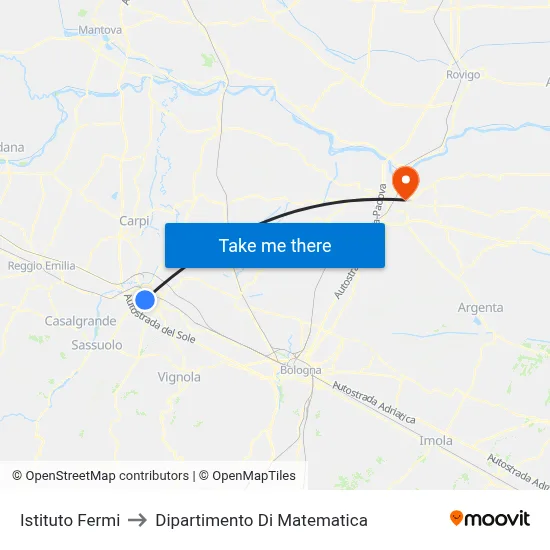 Fermi Institute to Mathematics Department map