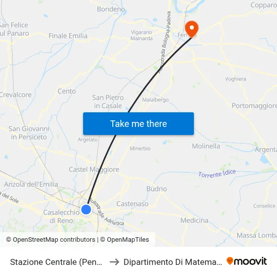 Central Station (Platform C) to Mathematics Department map