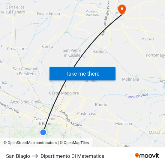 Saint Blaise to Mathematics Department map