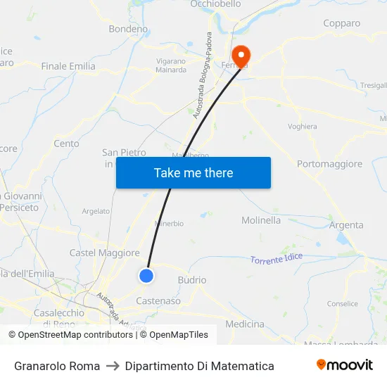 Granarolo Roma to Mathematics Department map