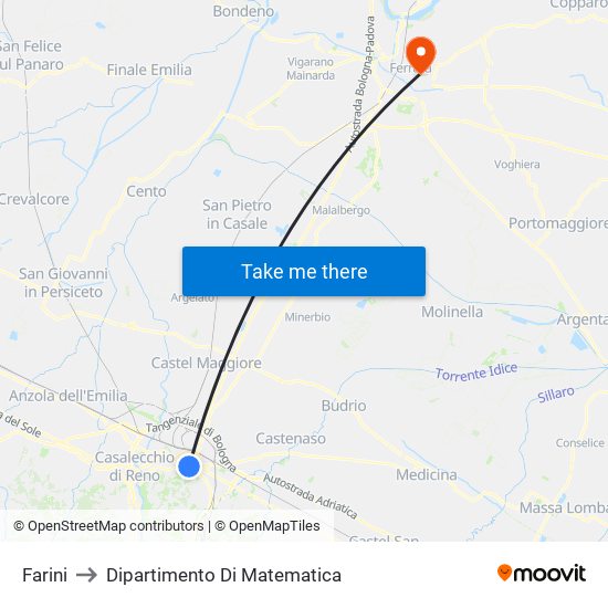 Farini to Dipartimento Di Matematica map