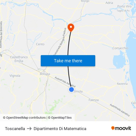 Toscanella to Dipartimento Di Matematica map