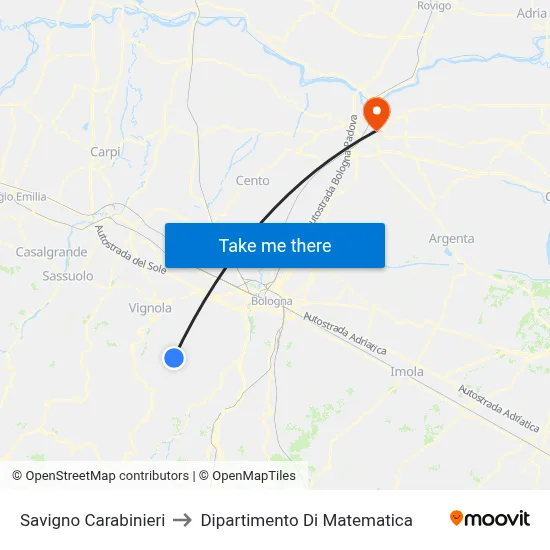 Savigno Police Station to Mathematics Department map