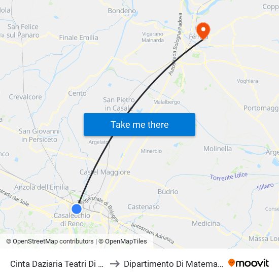 Cinta Daziaria Teatri Di Vita to Dipartimento Di Matematica map