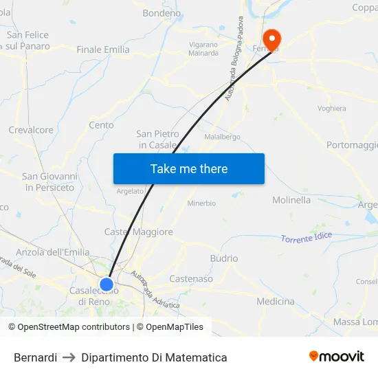 Bernardi to Mathematics Department map