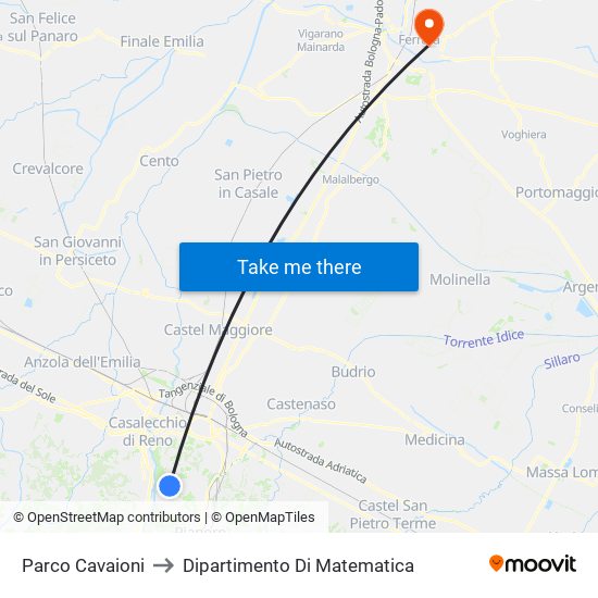 Parco Cavaioni to Dipartimento Di Matematica map