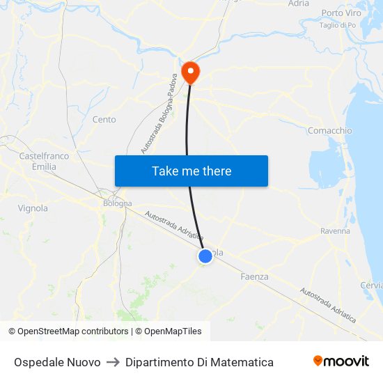 Ospedale Nuovo to Dipartimento Di Matematica map