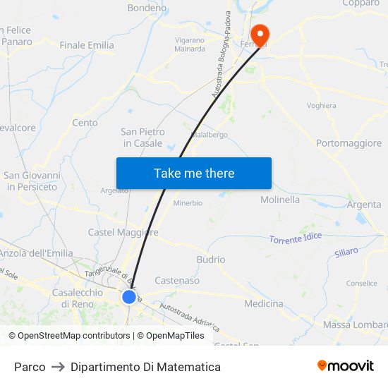 Parco to Dipartimento Di Matematica map