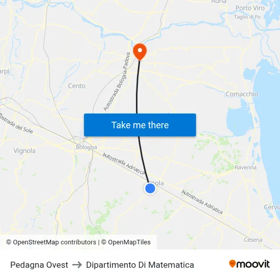 West Pedagna to Mathematics Department map