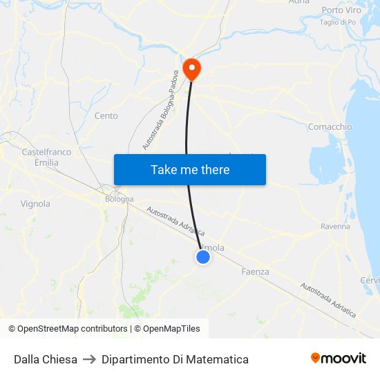 Dalla Chiesa to Dipartimento Di Matematica map