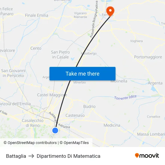 Battaglia to Mathematics Department map