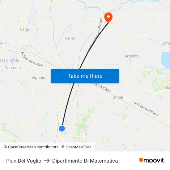 Pian Del Voglio to Mathematics Department map