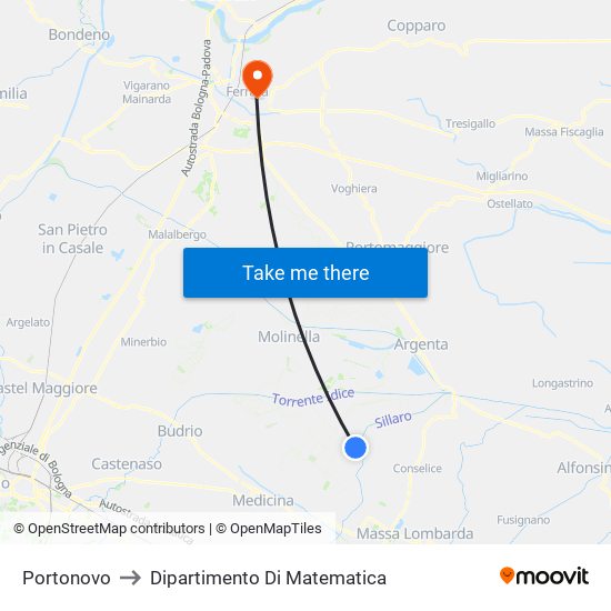 Portonovo to Dipartimento Di Matematica map