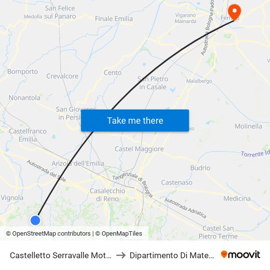 Castelletto Serravalle Motori Spa to Dipartimento Di Matematica map