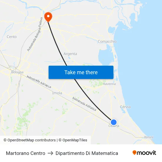 Martorano Center to Mathematics Department map