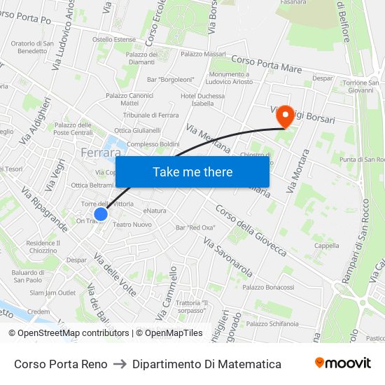 Corso Porta Reno to Dipartimento Di Matematica map