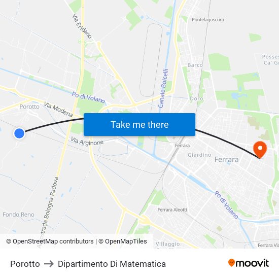 Porotto to Dipartimento Di Matematica map