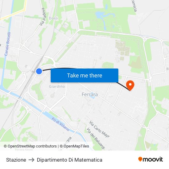 Stazione to Dipartimento Di Matematica map