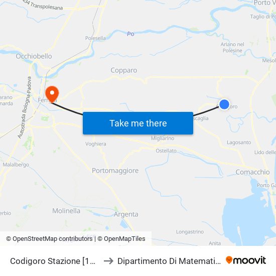 Codigoro Stazione [143] to Dipartimento Di Matematica map