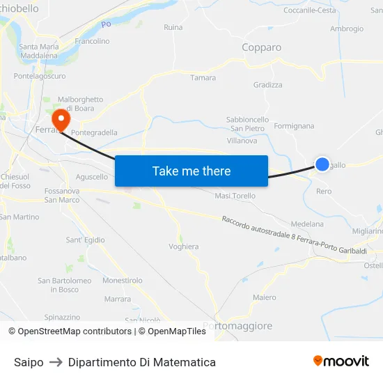 Saipo to Mathematics Department map