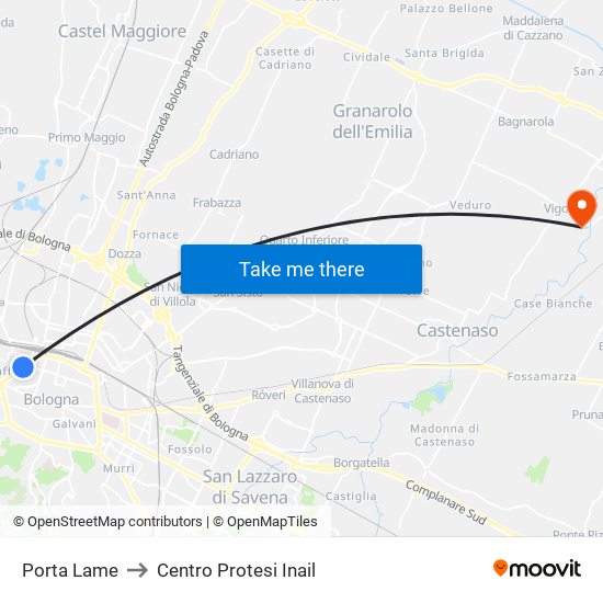 Porta Lame to Centro Protesi Inail map