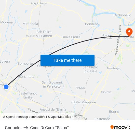 Garibaldi to Casa Di Cura ""Salus"" map