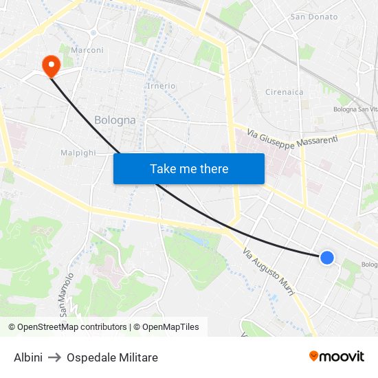 Albini to Ospedale Militare map