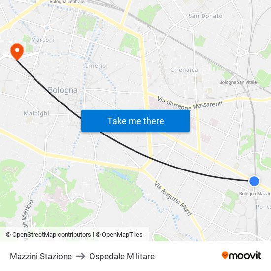 Mazzini Stazione to Ospedale Militare map