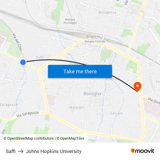 Saffi to Johns Hopkins University map