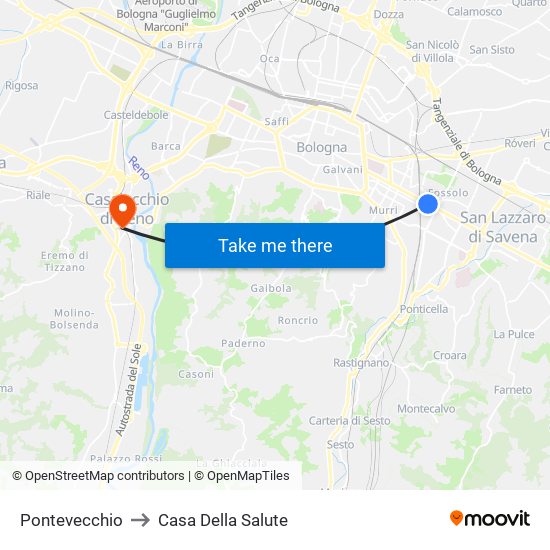 Pontevecchio to Casa Della Salute map